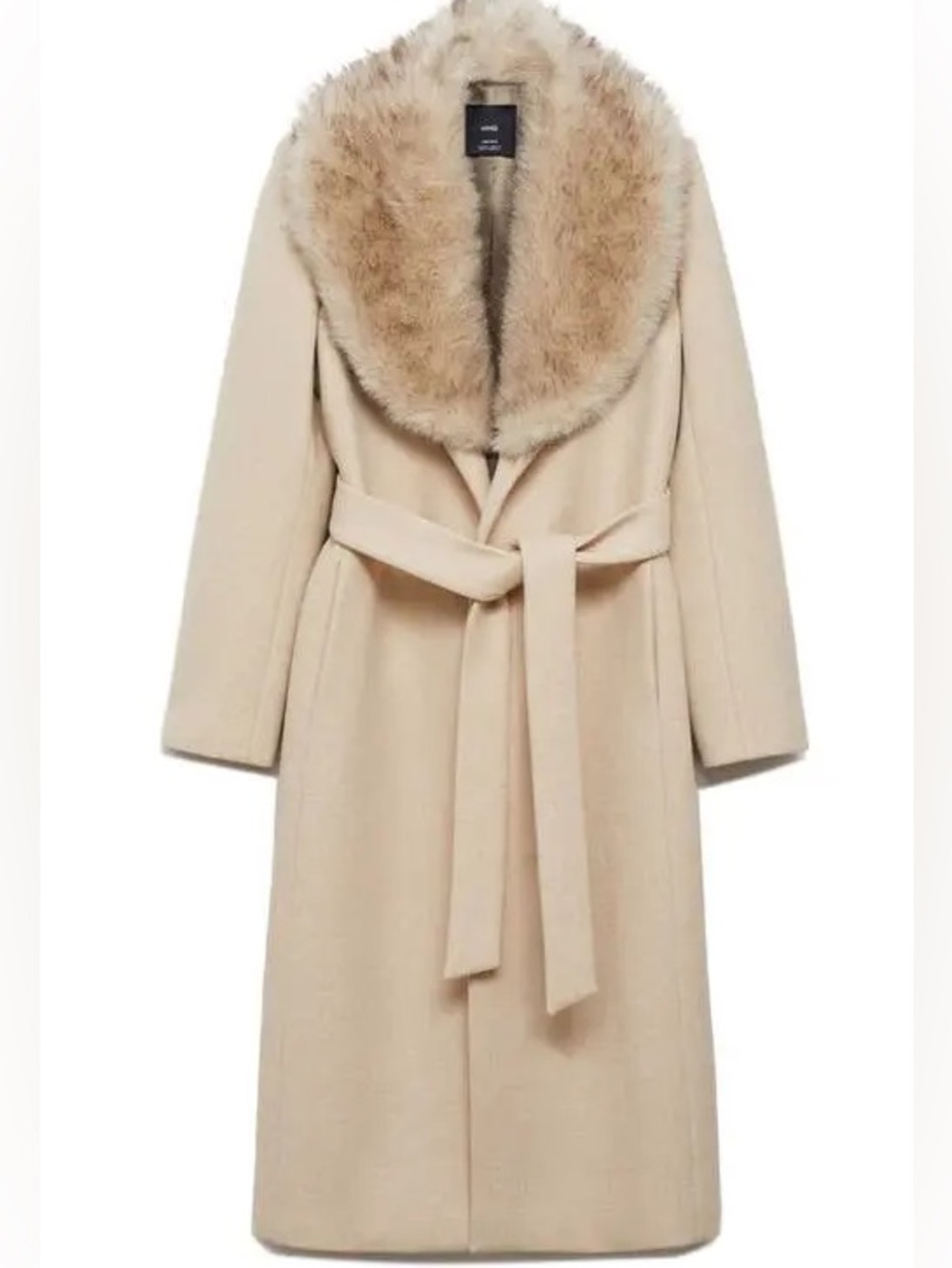 Mango Dolce wool blend wrap coat
